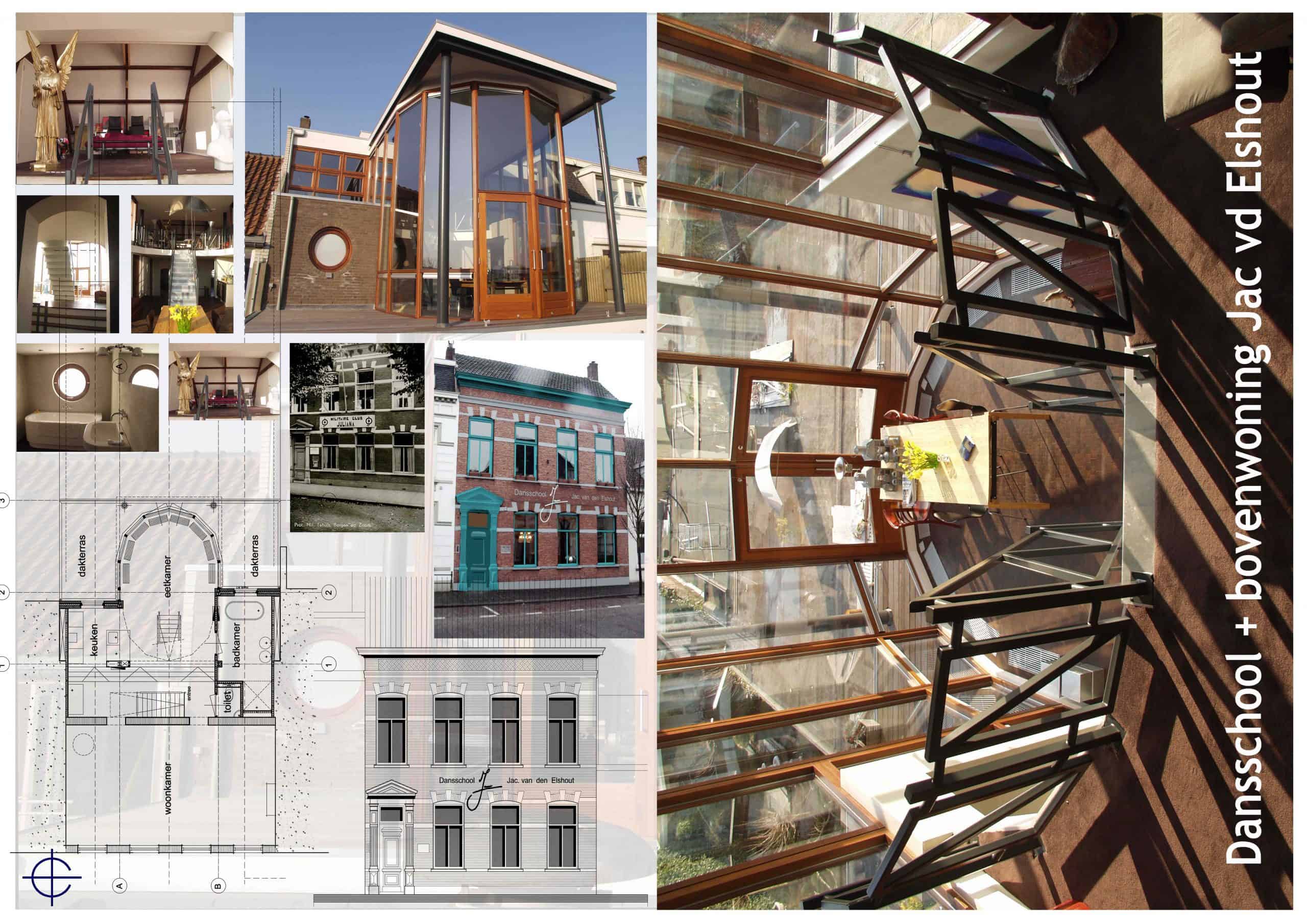 Dansschool en bovenwoning aan de Auvergnestraat in Bergen op Zoom, voor Jac van den Elshout