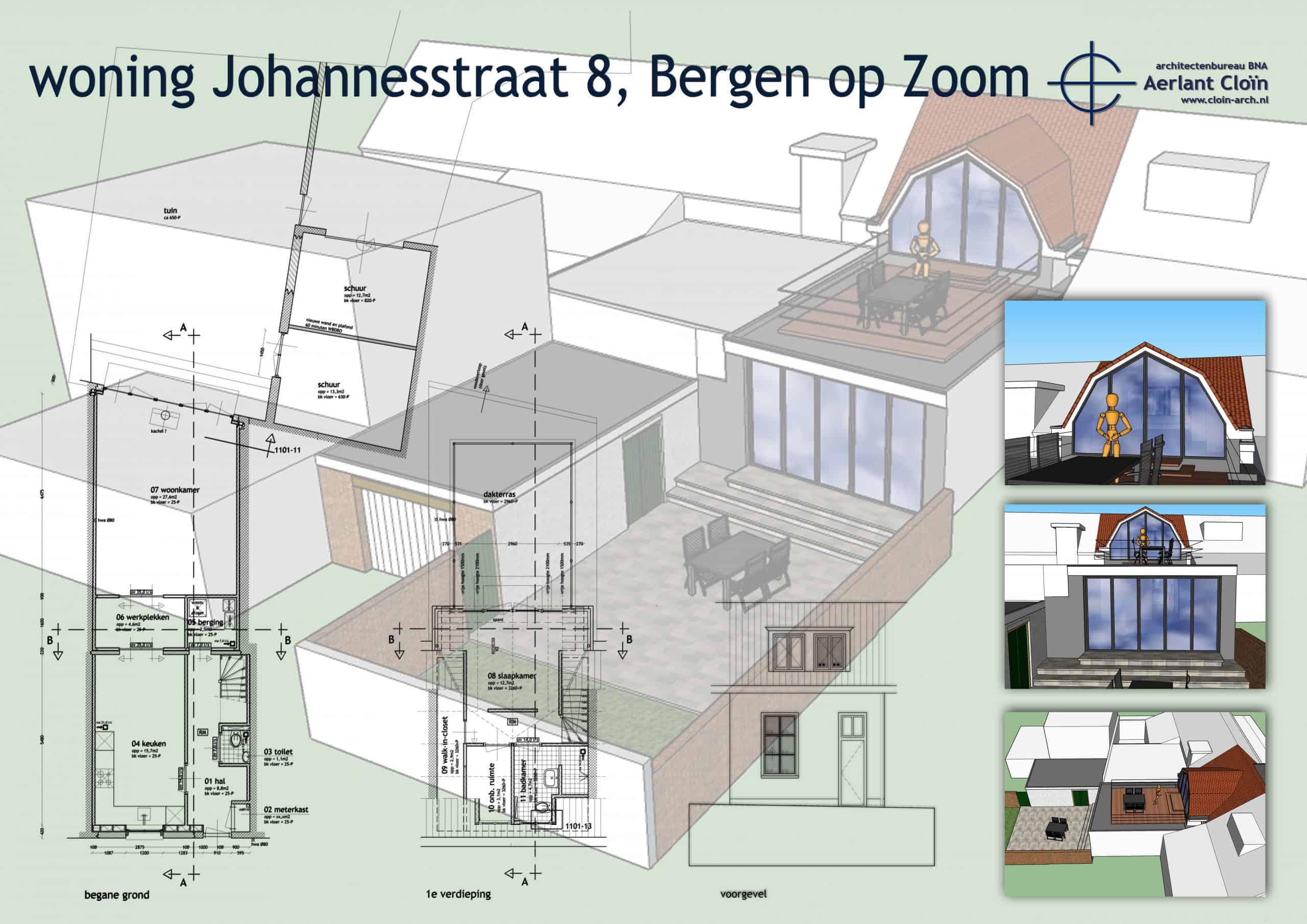 Renovatie en uitbreiding van een woning aan de Johannesstraat in Bergen op Zoom.
