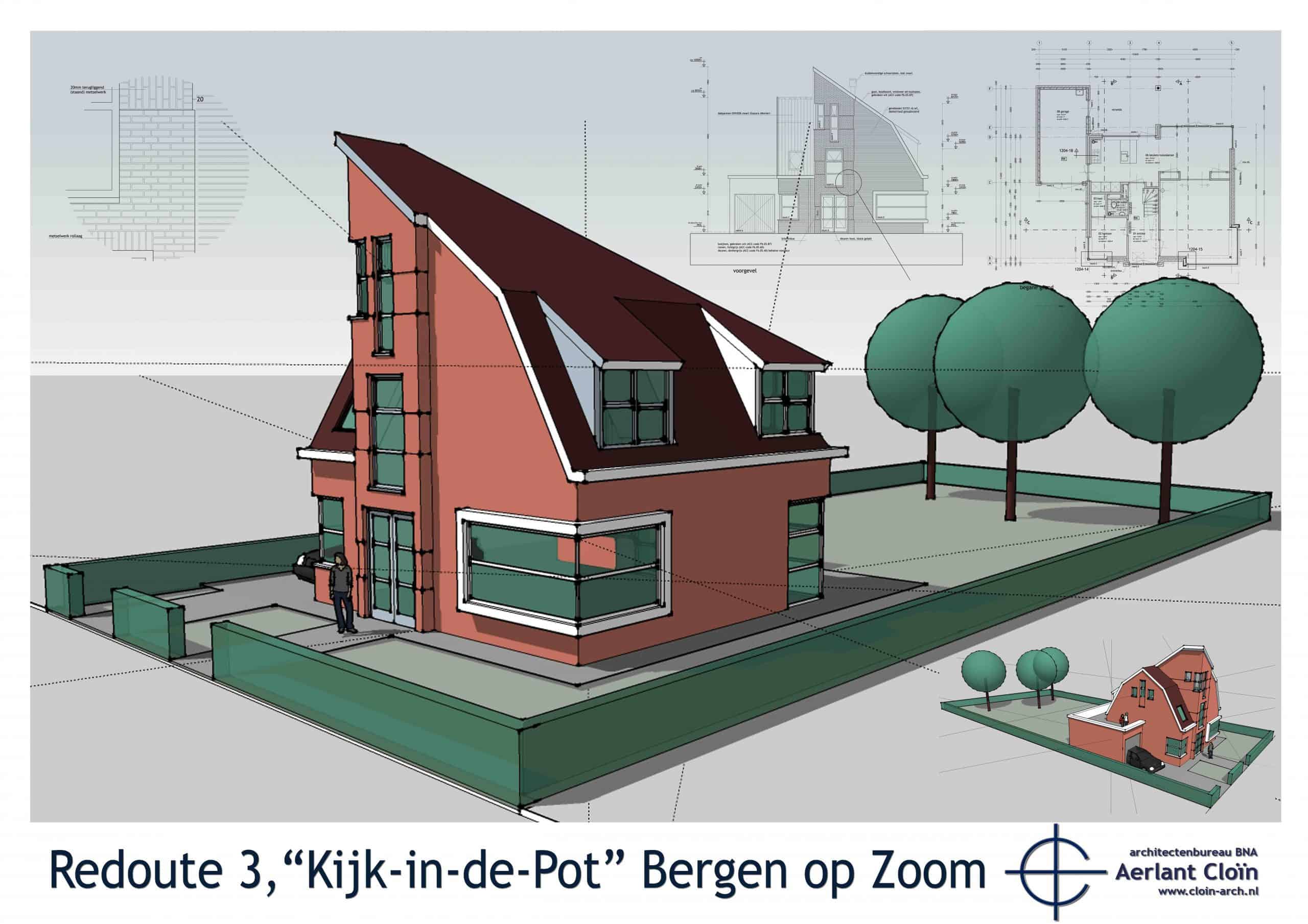 Particuliere woning aan de Redoute in plan Kijk-in-de-Pot in Bergen op Zoom