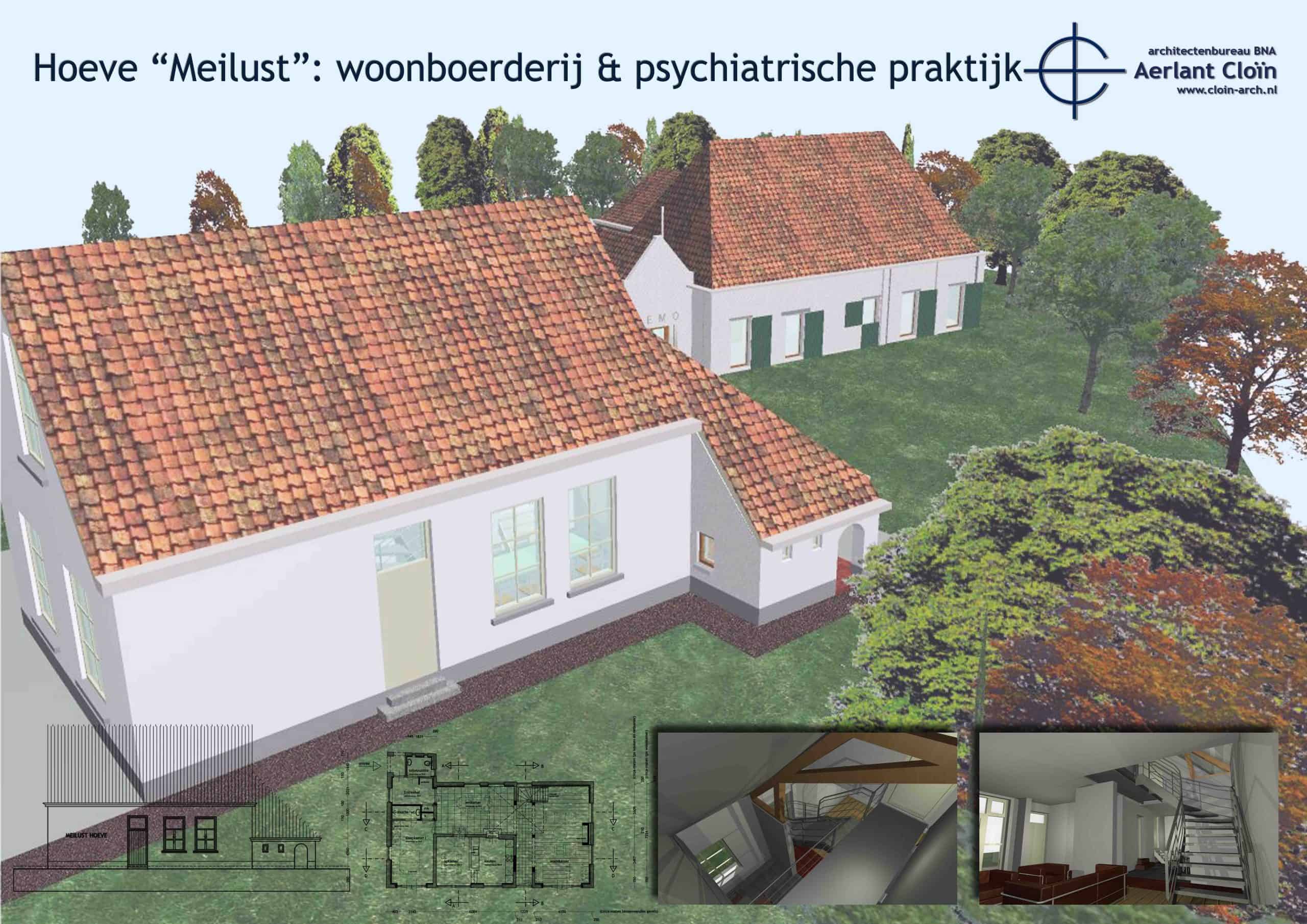 Herbestemming "Hoeve Meilust" tot een woonboerderij en een psychiatrische praktijk.