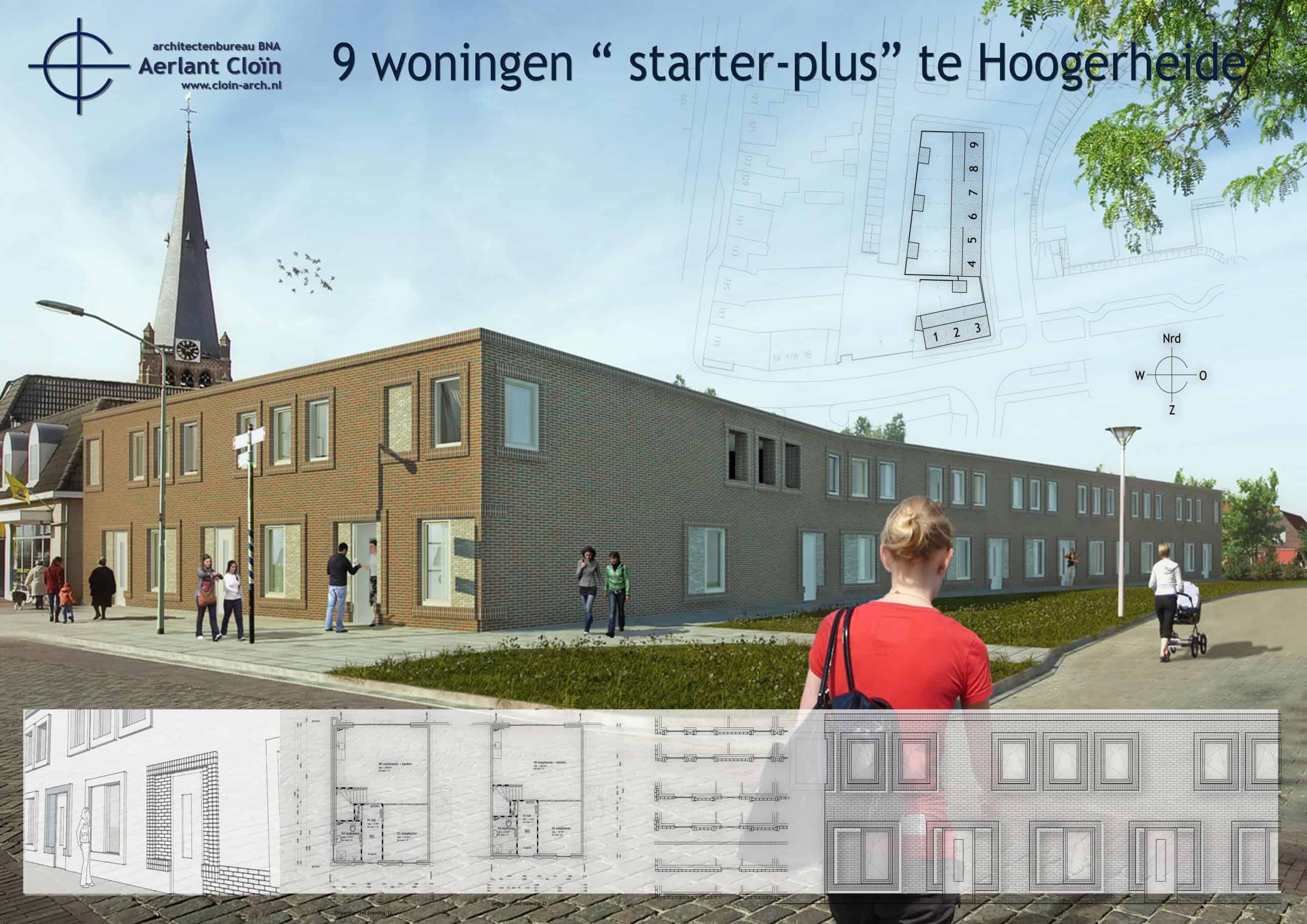 Negen woningen die zowel voor starters als voor senioren goed bruikbaar zijn. Voor woningcorporatie Stadlander gerealiseerd in Hoogerheide